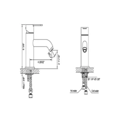 Dawn 6" 1.2 GPM Bathroom Faucet, Chrome, AB67 1540C