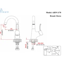 Dawn 9" 1.2 GPM Bathroom Faucet, Brushed Nickel, AB39 1170BN