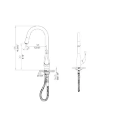 Dawn 18" 1.8 GPM Pull Out Kitchen Faucet, Chrome, AB50 3091C