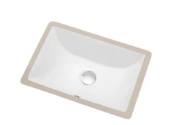 Dawn 18" Ceramic Undermount Bathroom Sink, White, Rectangle, CUSN015000