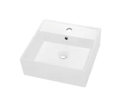 Dawn 16" Ceramic Vessel Sink, White, Square, CASN109019