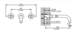 Dawn 1.2 GPM Bathroom Faucet, Chrome, AB16 1035C