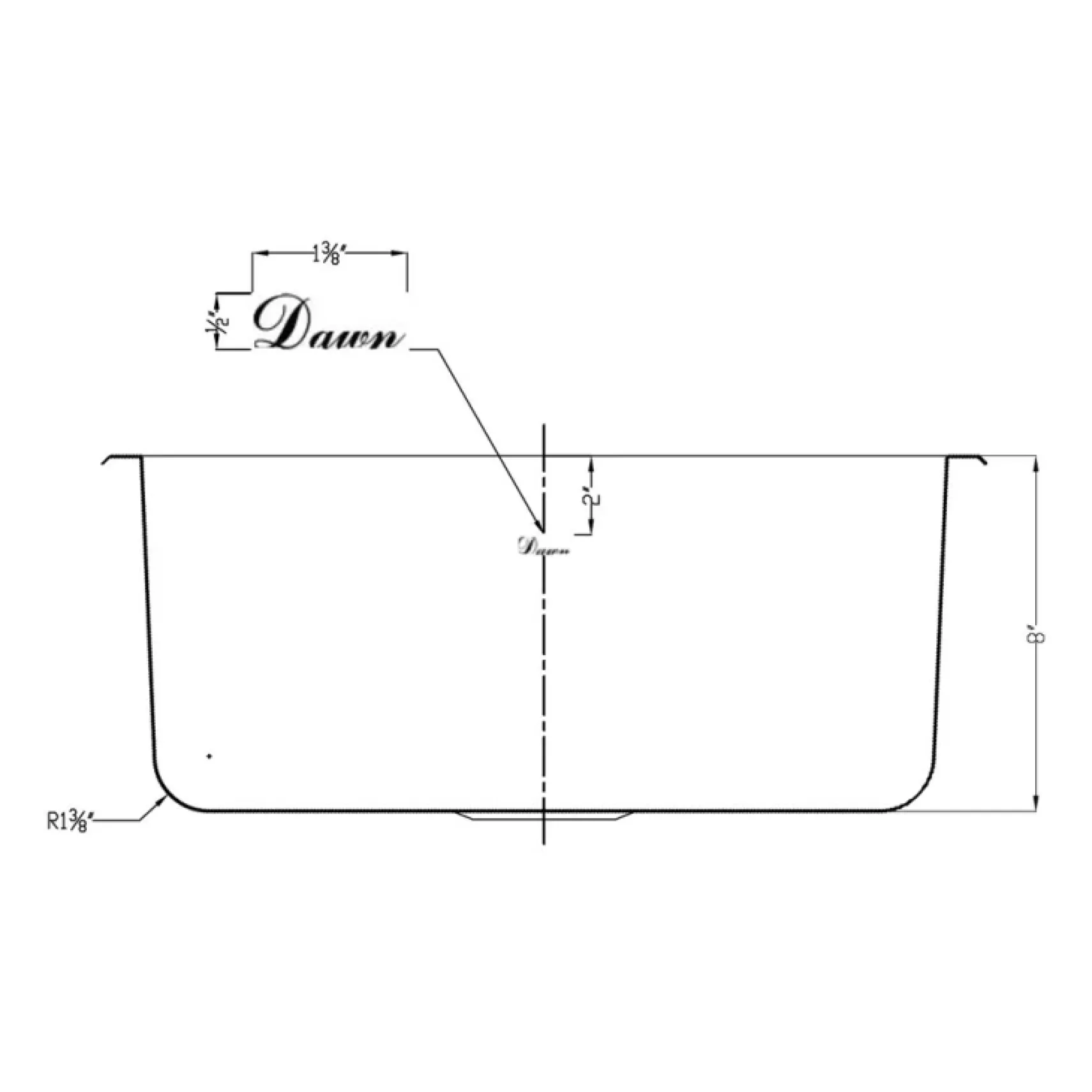 Dawn 22" Stainless Steel Top Mount Kitchen Sink, 3233