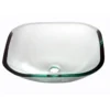 Dawn 16" Tempered Glass Vessel Sink, Clear, Square, GVB84001