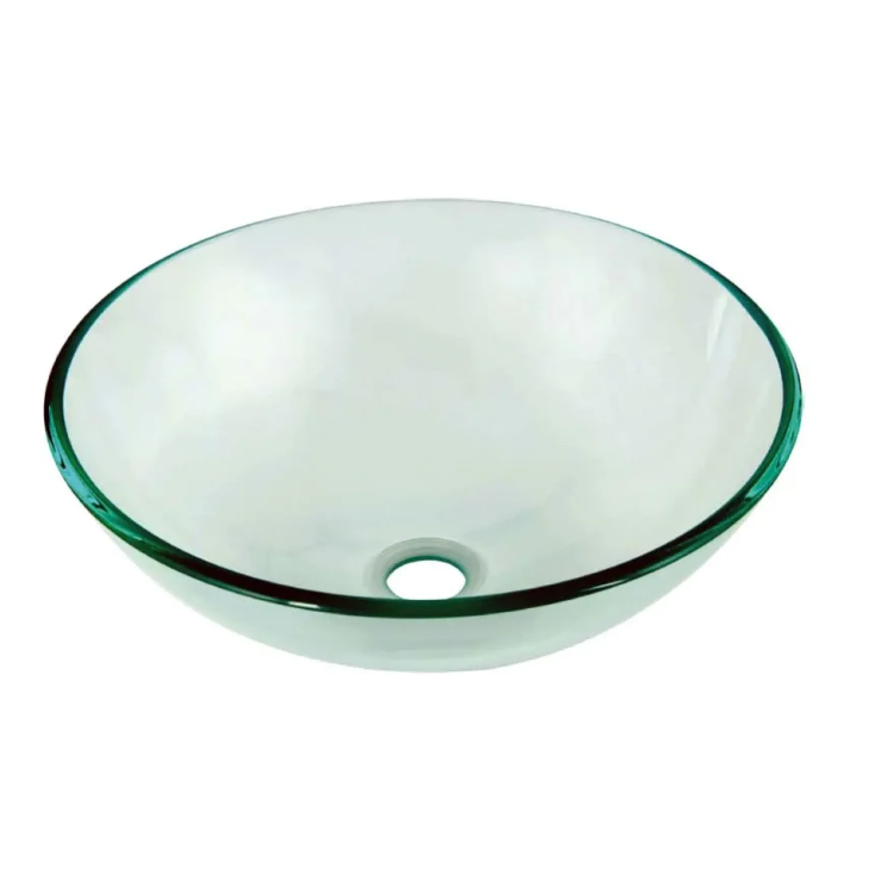 Dawn 17" Tempered Glass Vessel Sink, Clear, Round, GVB84007