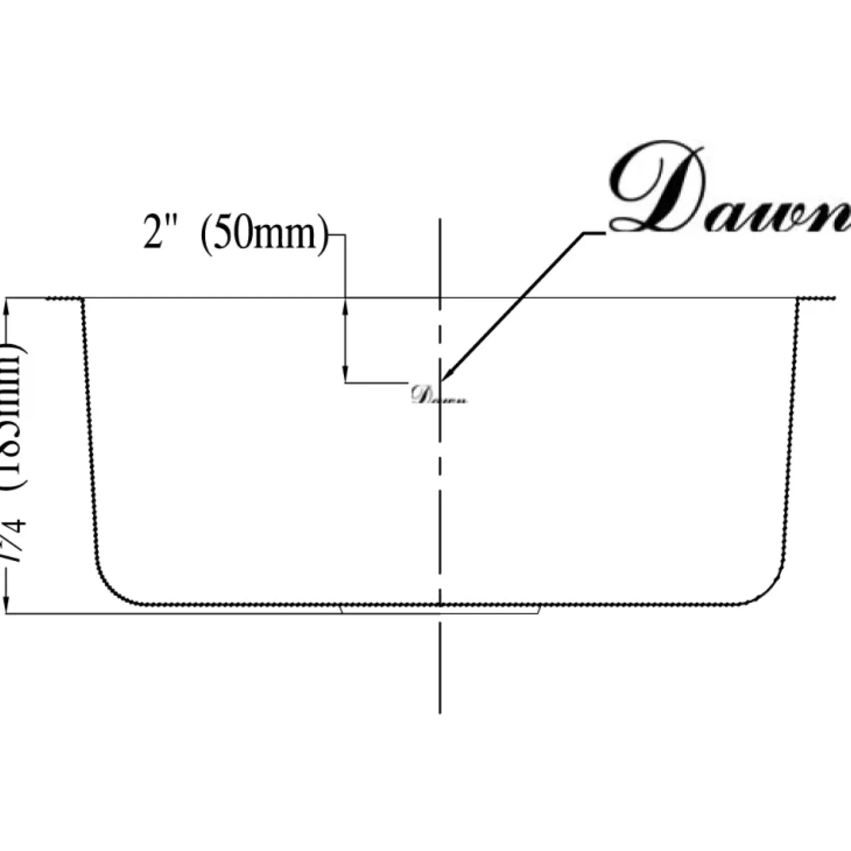 Dawn 18" Stainless Steel Undermount Kitchen Sink, 3238