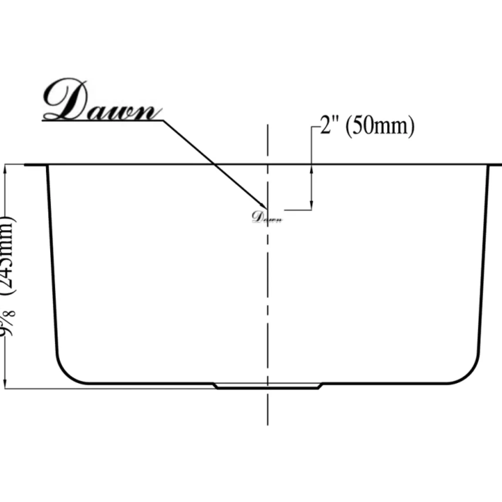 Dawn 21" Stainless Steel Undermount Kitchen Sink, ASU103
