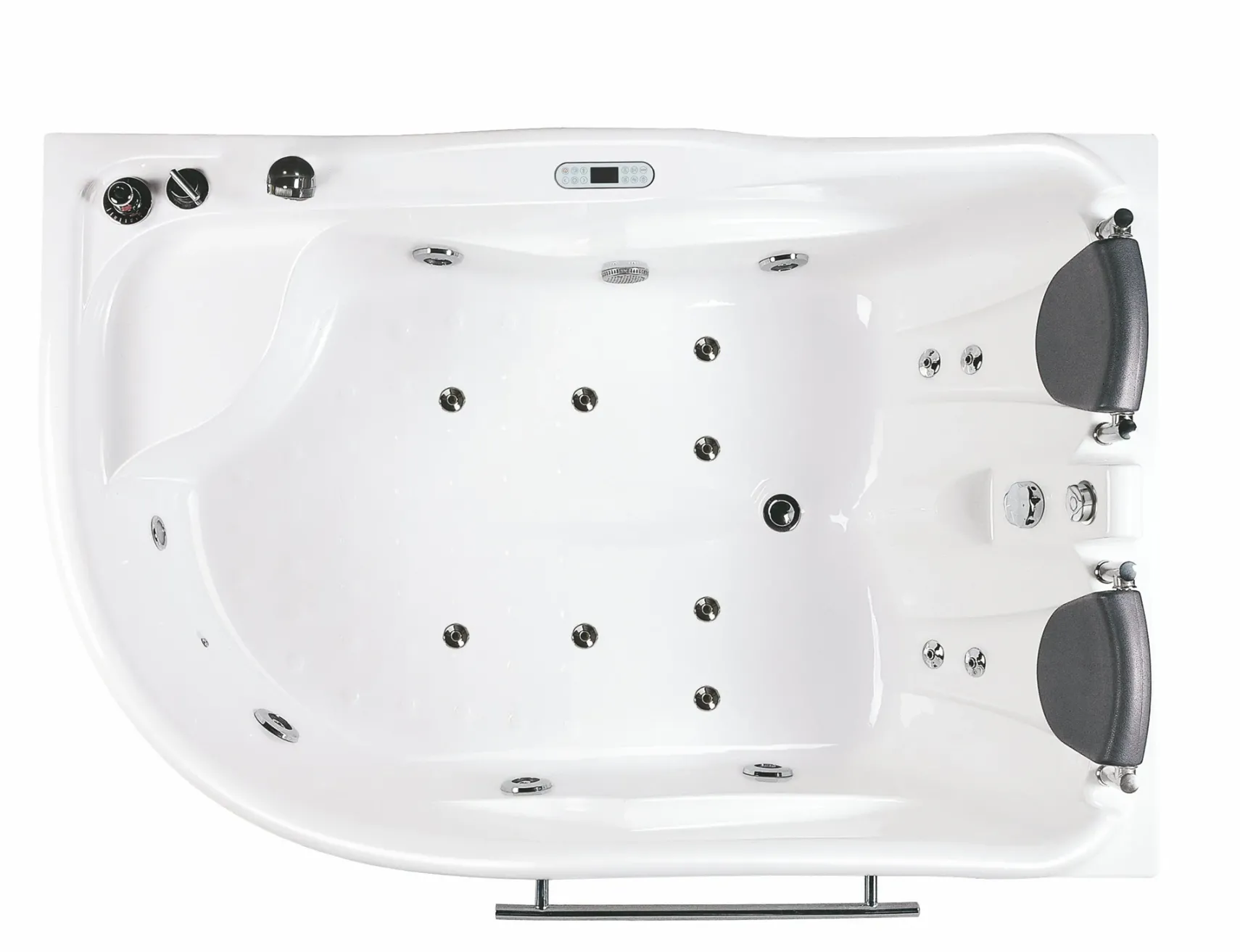 Eago 71" Acrylic Corner Neo-angle Round Bathtub, White, AM124ETL-L