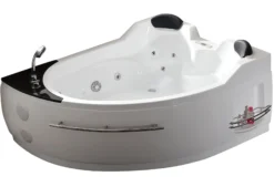 Eago 67" Acrylic Corner Neo-angle Round Bathtub, White, AM113ETL-L