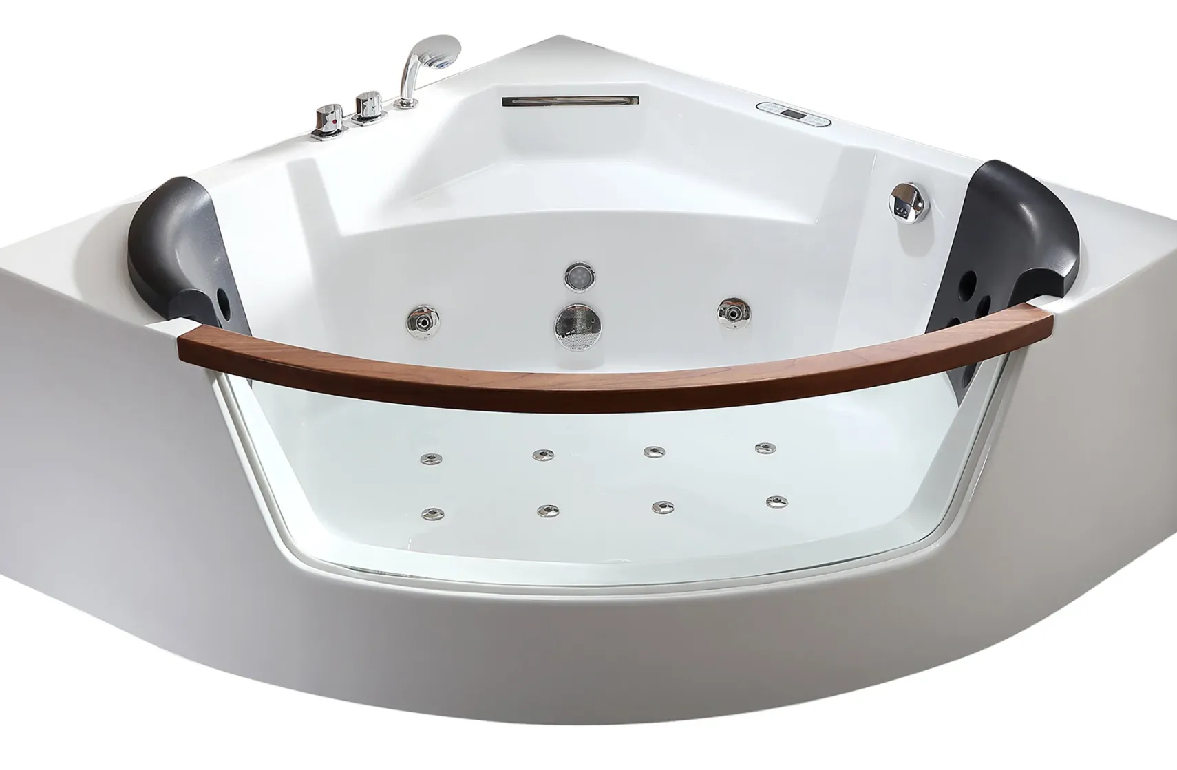 Eago 59" Acrylic Corner Neo-angle Round Bathtub, White, AM197ETL