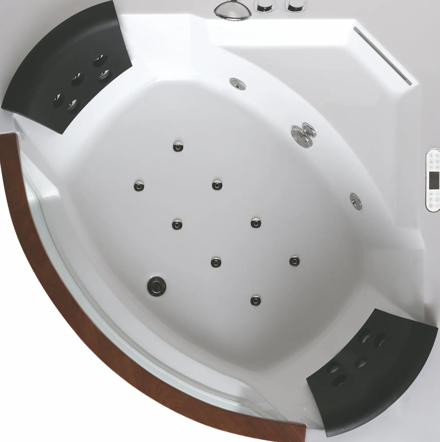 Eago 59" Acrylic Corner Neo-angle Round Bathtub, White, AM197ETL