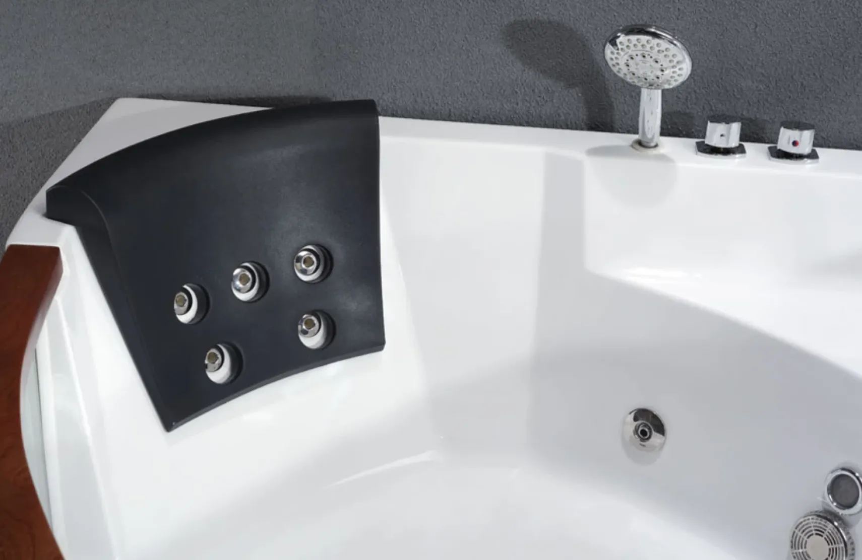 Eago 59" Acrylic Corner Neo-angle Round Bathtub, White, AM197ETL
