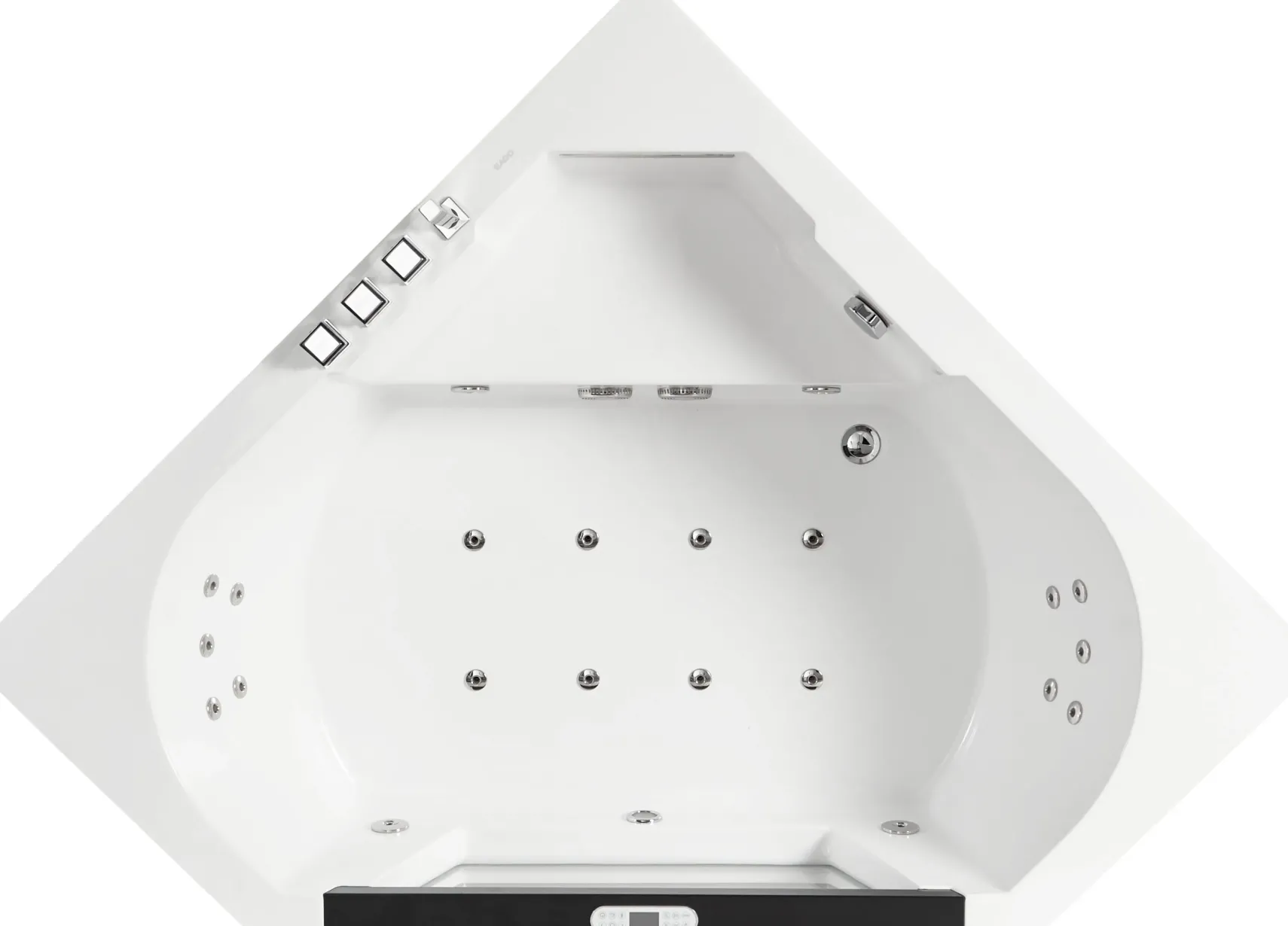Eago 59" Acrylic Corner Neo-angle Round Bathtub, White, AM156ETL