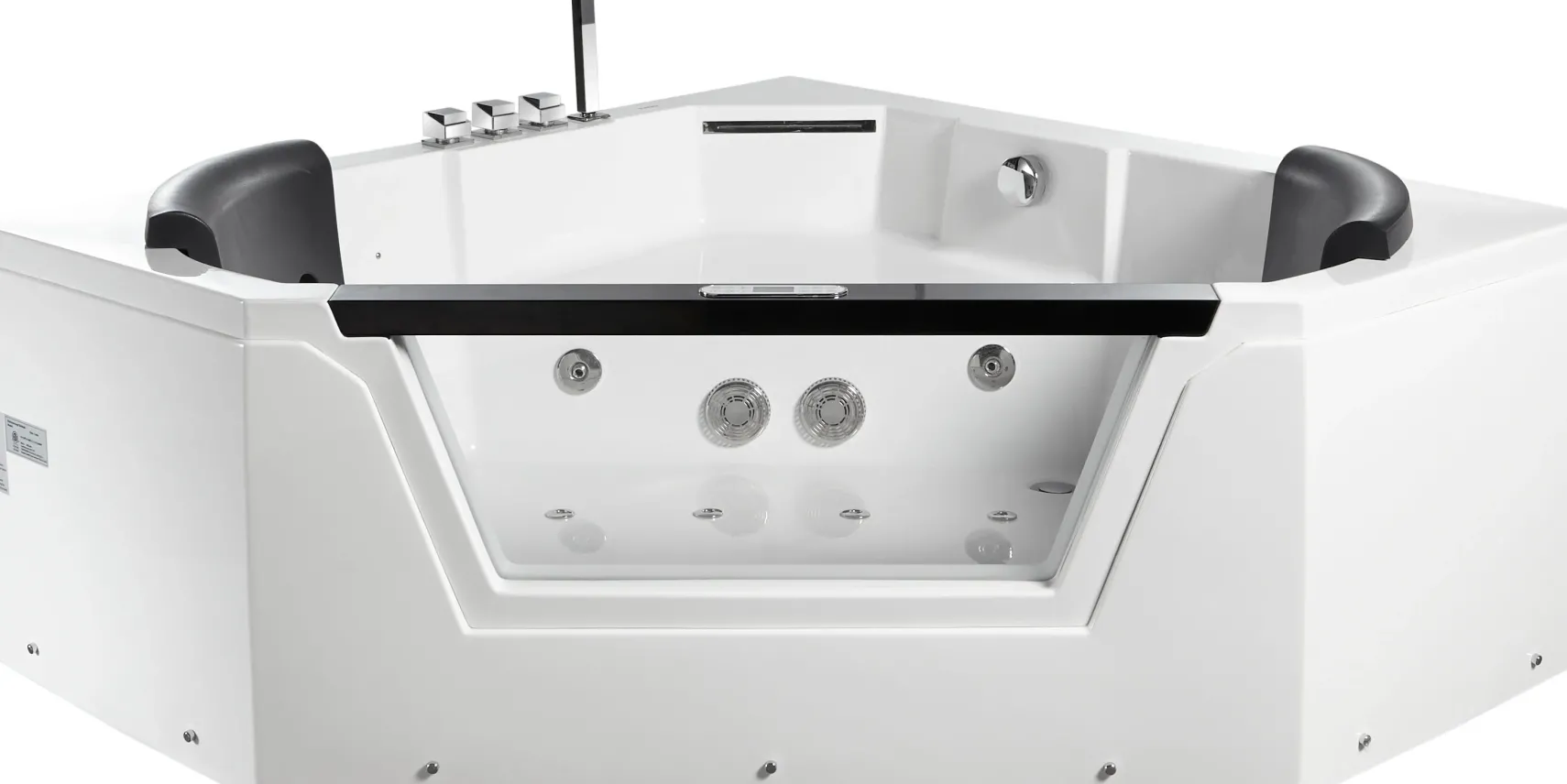 Eago 59" Acrylic Corner Neo-angle Round Bathtub, White, AM156ETL