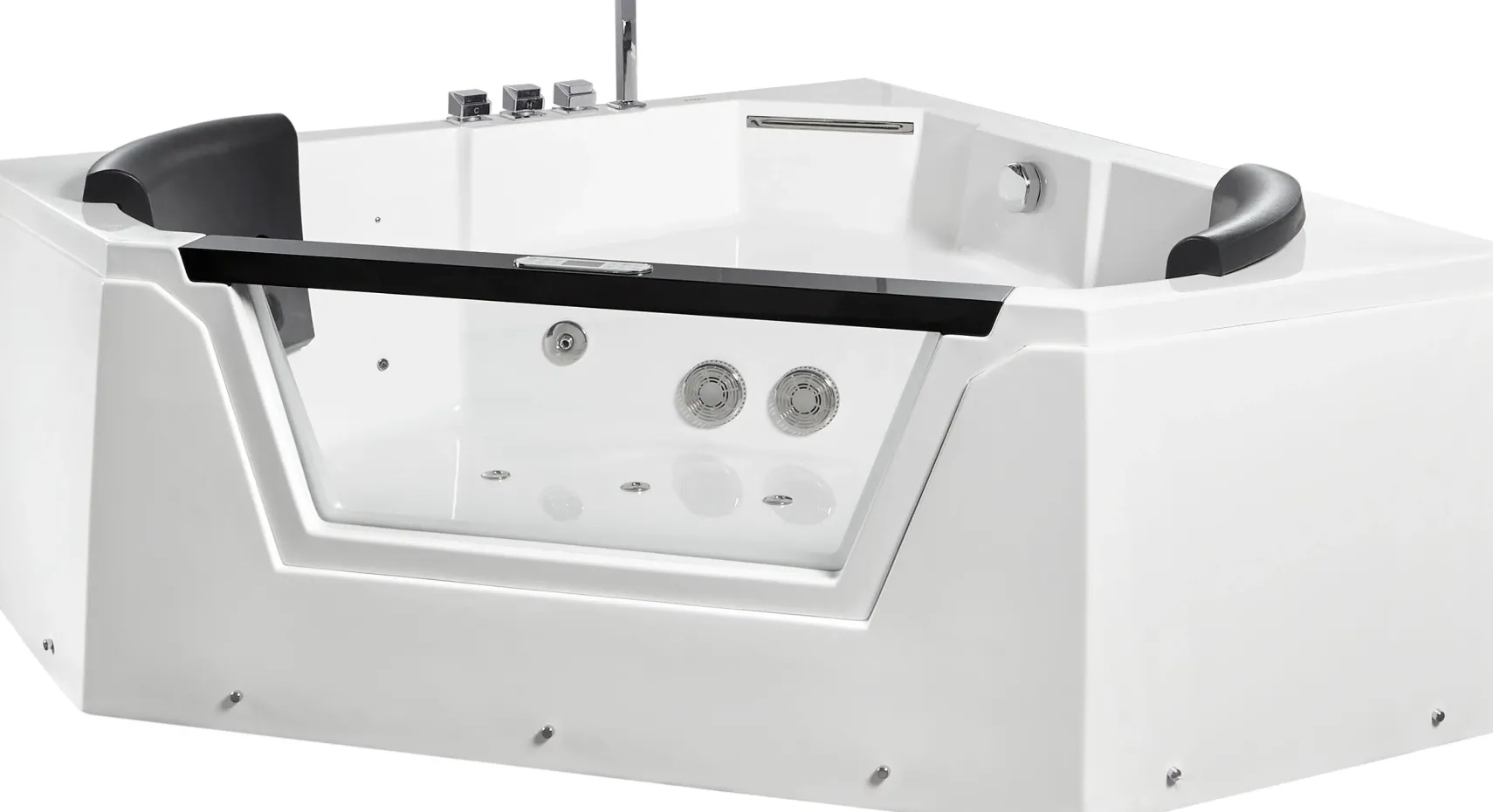 Eago 59" Acrylic Corner Neo-angle Round Bathtub, White, AM156ETL