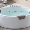 Eago 59" Acrylic Corner Neo-angle Round Bathtub, White, AM200