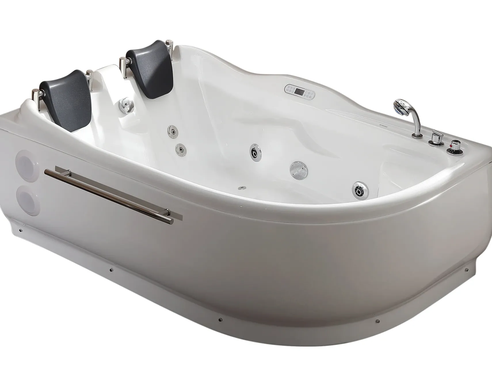 Eago 71" Acrylic Corner Oval Bathtub, White, AM124ETL-R