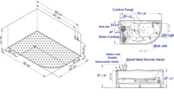 Eago 71" Acrylic Corner Oval Bathtub, White, AM124ETL-R