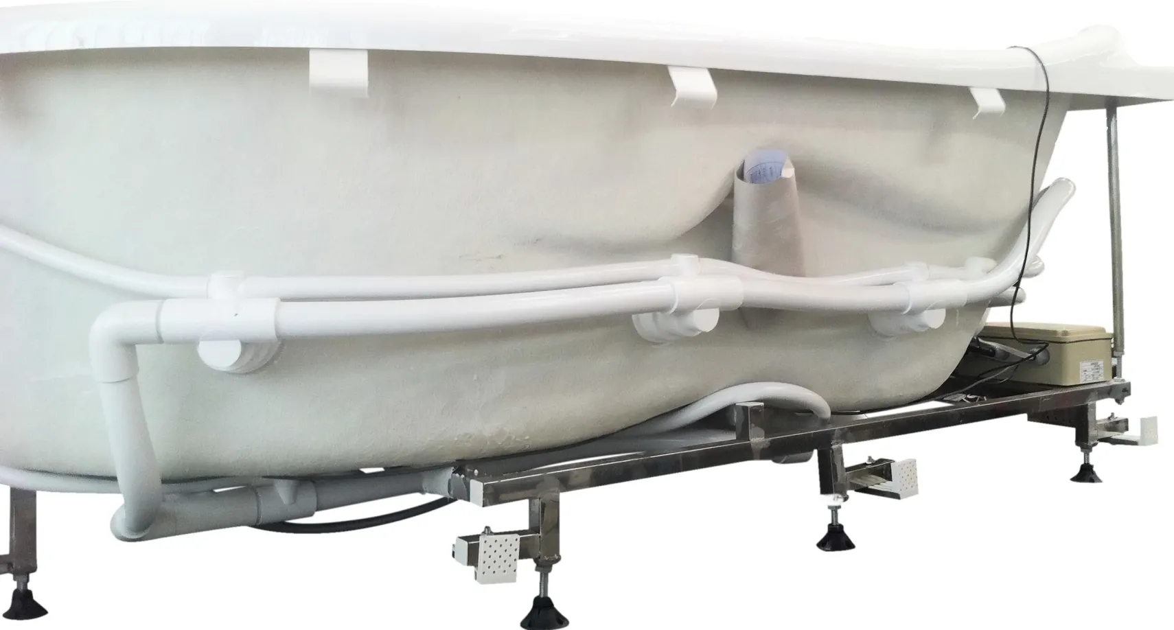 Eago 71" Acrylic Corner Oval Bathtub, White, AM124ETL-R