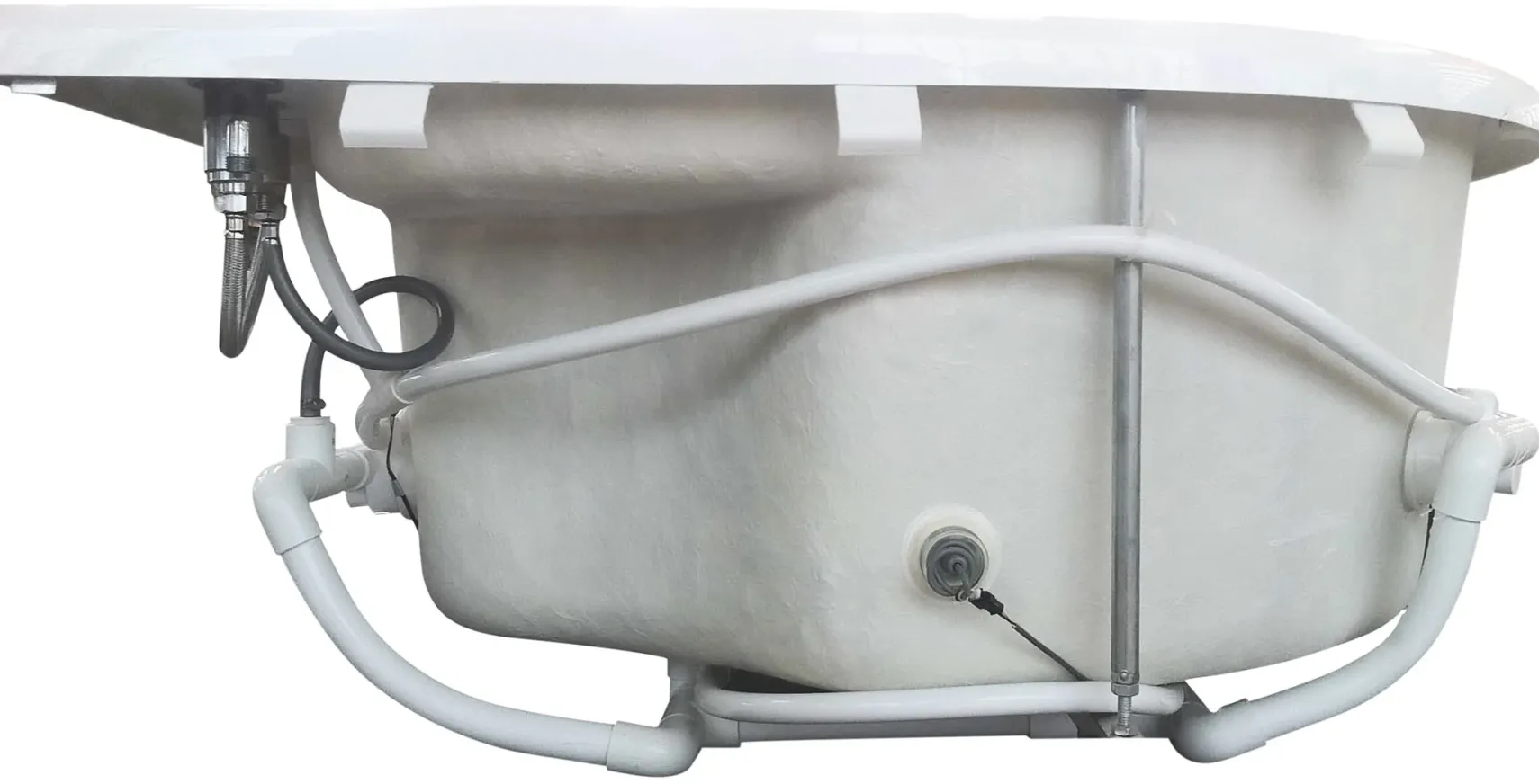 Eago 71" Acrylic Corner Oval Bathtub, White, AM124ETL-R