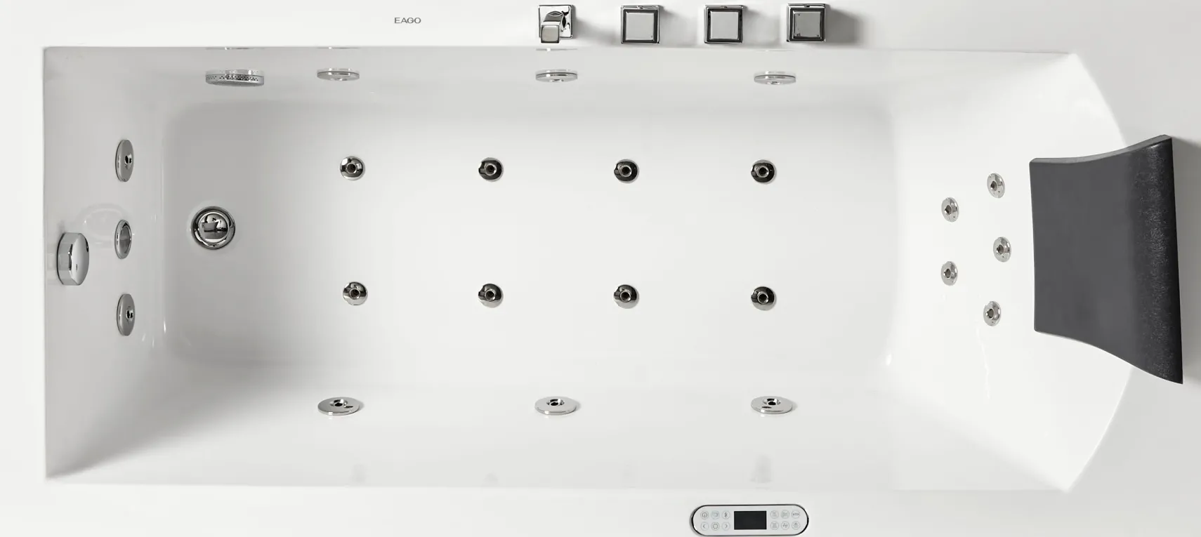 Eago 71" Acrylic Corner Rectangle Bathtub with Fixtures, White, AM154ETL-L6
