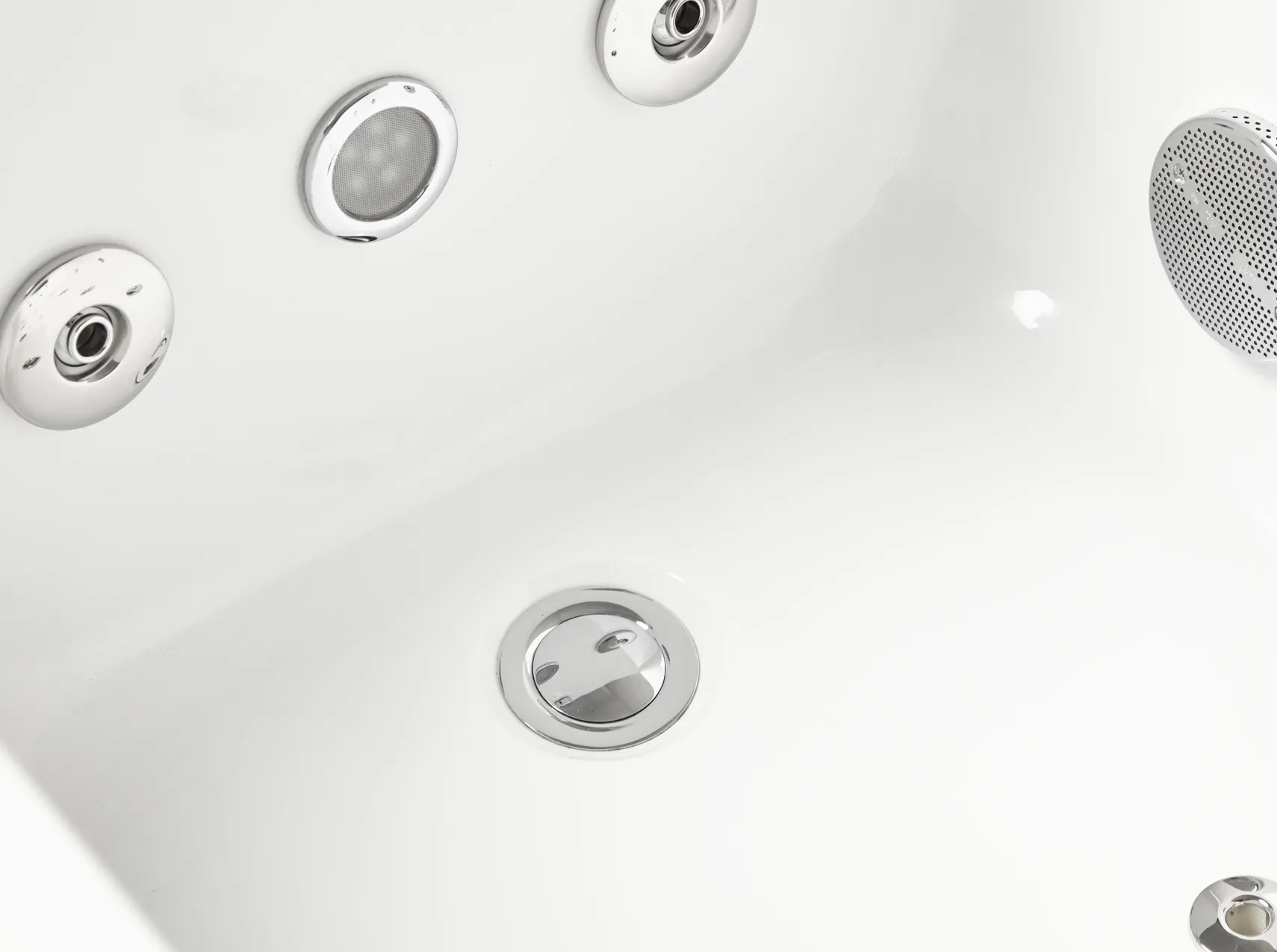 Eago 71" Acrylic Corner Rectangle Bathtub with Fixtures, White, AM154ETL-L6