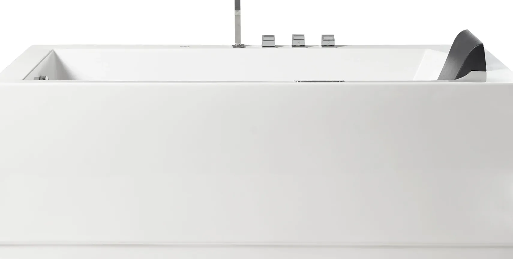 Eago 71" Acrylic Corner Rectangle Bathtub with Fixtures, White, AM154ETL-L6