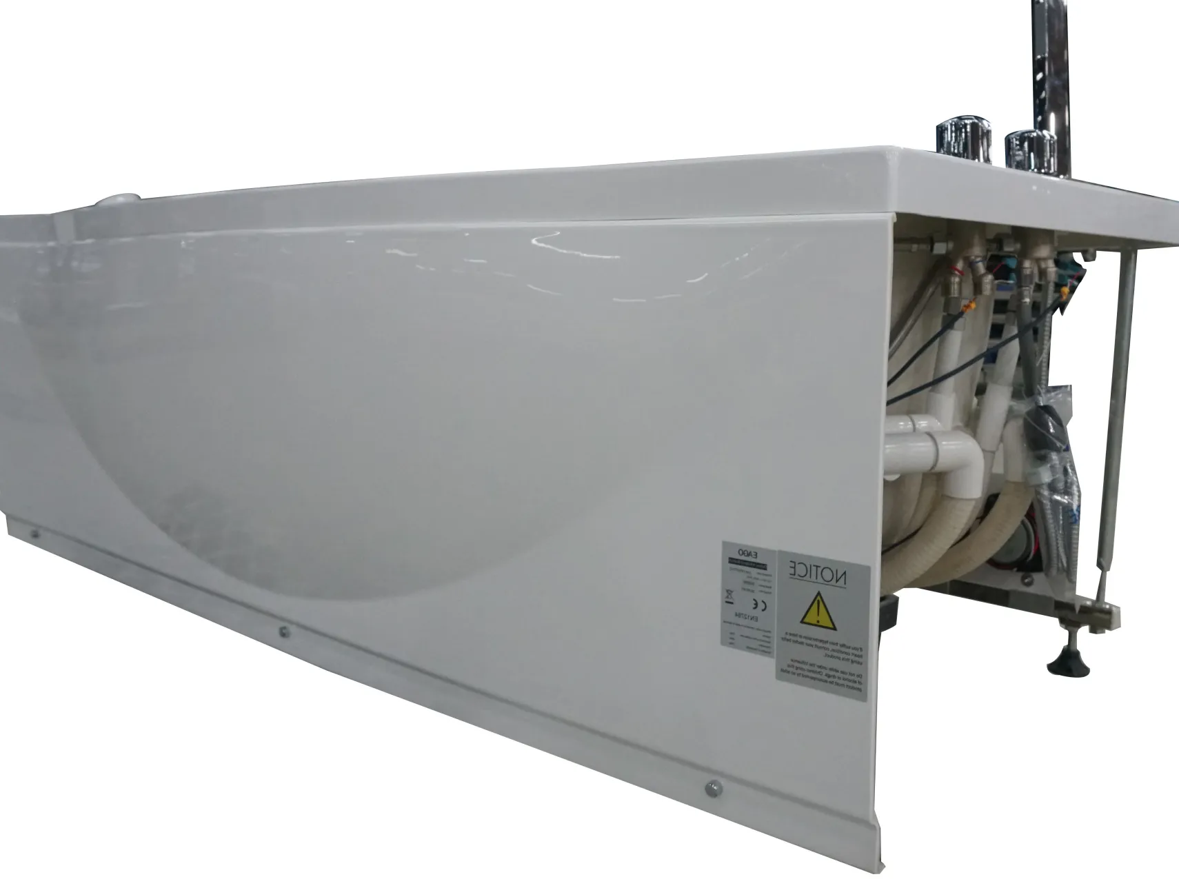 Eago 71" Acrylic Corner Rectangle Bathtub with Fixtures, White, AM189ETL-R