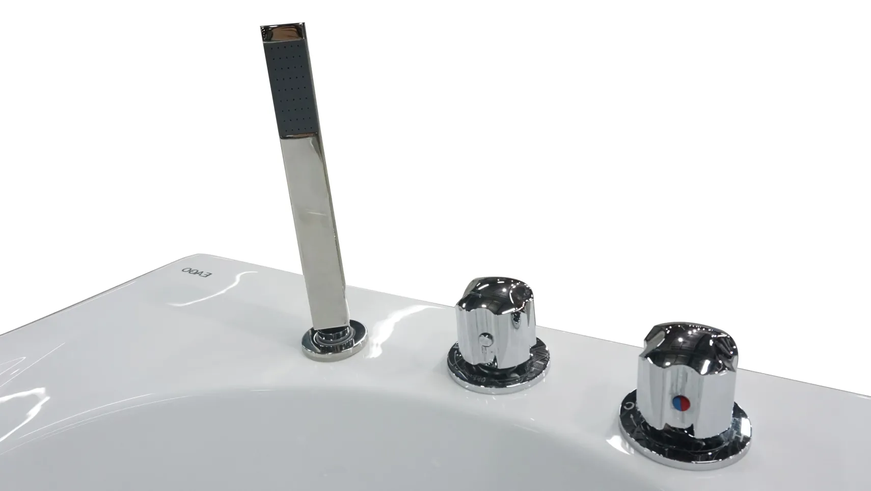 Eago 71" Acrylic Corner Rectangle Bathtub with Fixtures, White, AM189ETL-R