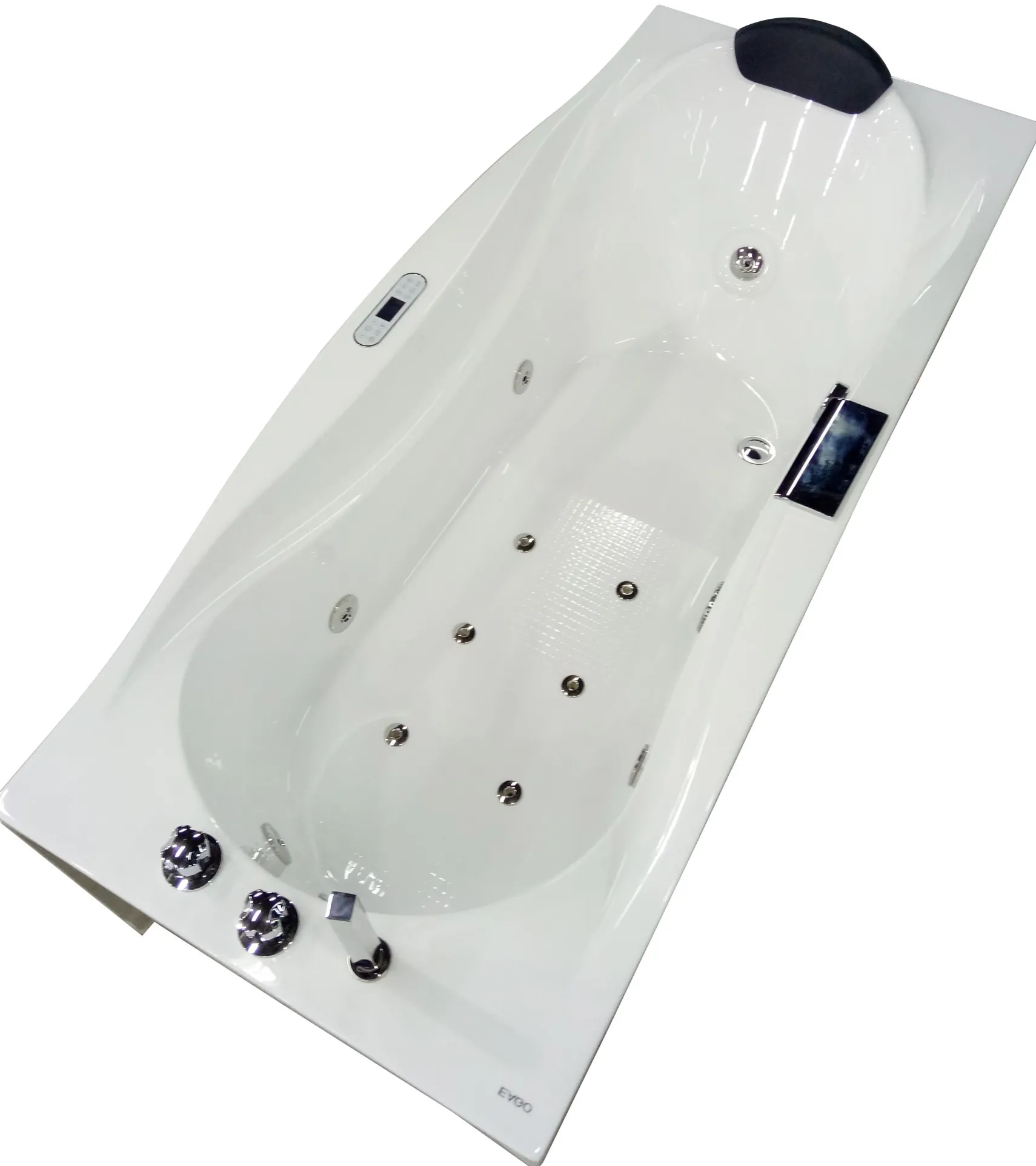 Eago 71" Acrylic Corner Rectangle Bathtub with Fixtures, White, AM189ETL-R