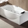 Eago 71" Acrylic Corner Rectangle Bathtub with Fixtures, White, AM189ETL-L