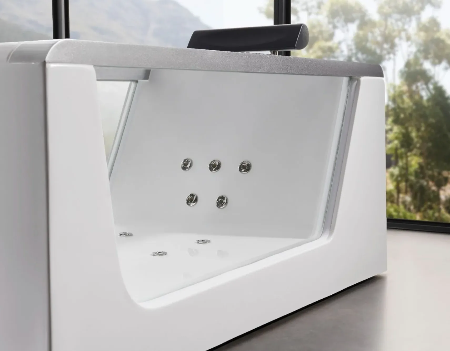 Eago 59" Acrylic Free Standing Rectangle Bathtub, White, AM152ETL-5