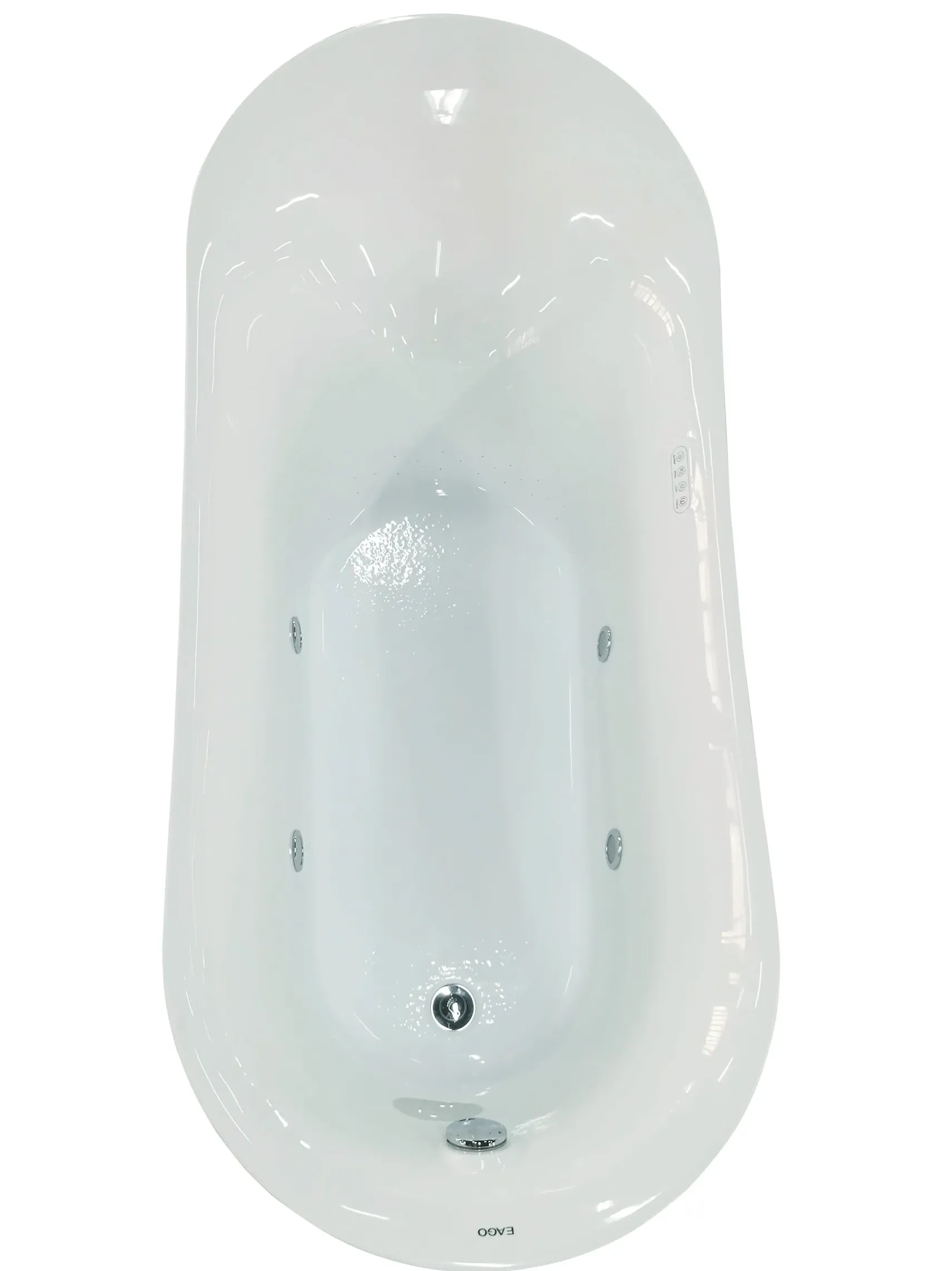 Eago 69" Acrylic Free Standing Oval Air Bubble Bathtub, White, AM2140