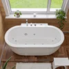 Eago 71" Acrylic Free Standing Oval Bathtub with Fixtures, White, AM128ETL