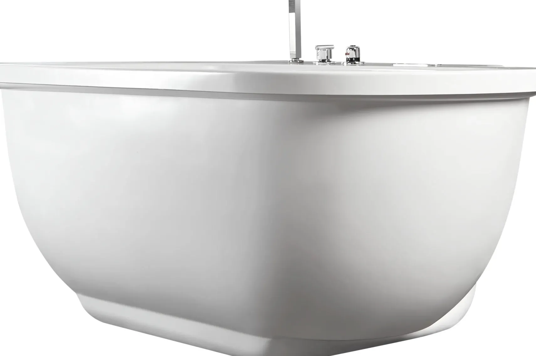 Eago 71" Acrylic Free Standing Oval Bathtub with Fixtures, White, AM128ETL