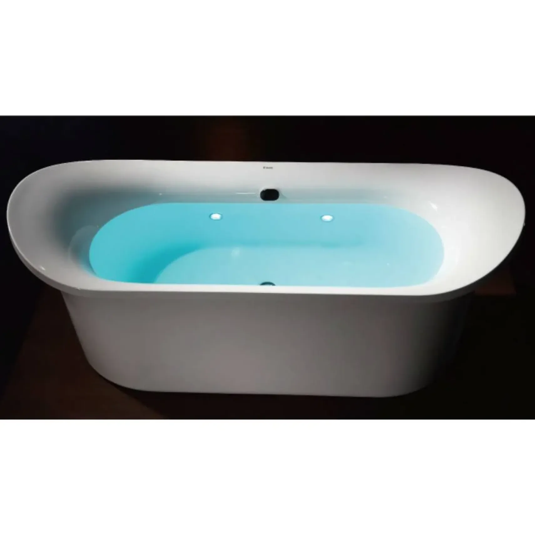 Eago 75" Acrylic Free Standing Oval Air Bubble Bathtub, White, AM1900