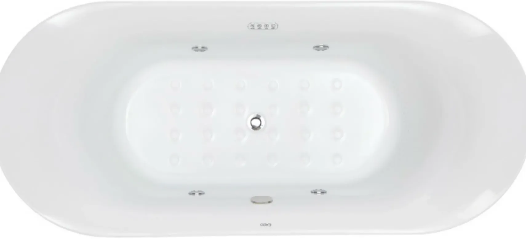 Eago 75" Acrylic Free Standing Oval Air Bubble Bathtub, White, AM1900