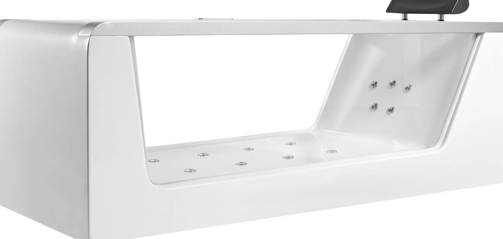 Eago 71" Acrylic Free Standing Rectangle Bathtub, White, AM152ETL-6