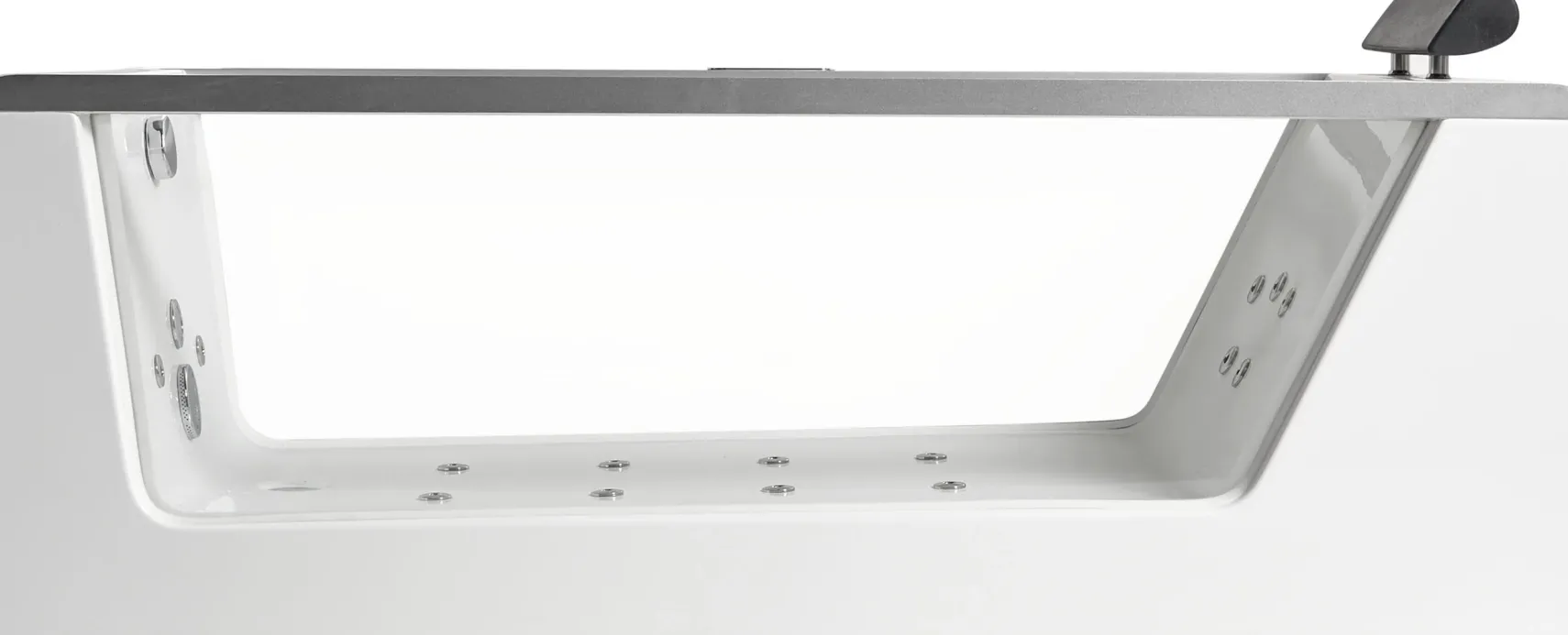 Eago 71" Acrylic Free Standing Rectangle Bathtub, White, AM152ETL-6