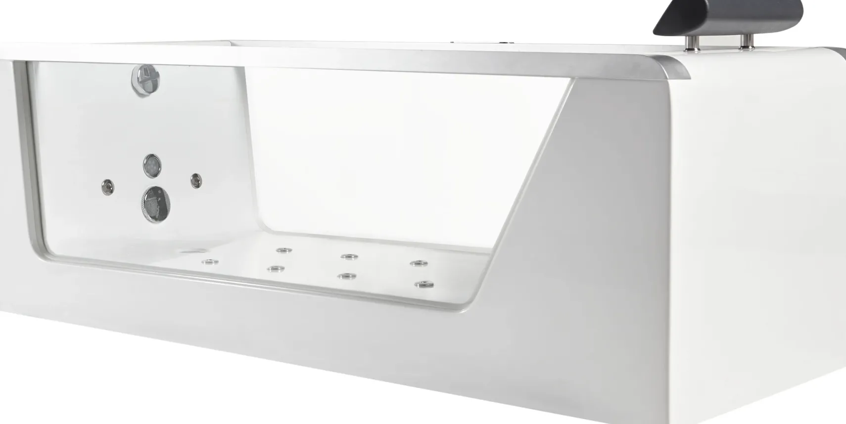 Eago 71" Acrylic Free Standing Rectangle Bathtub, White, AM152ETL-6