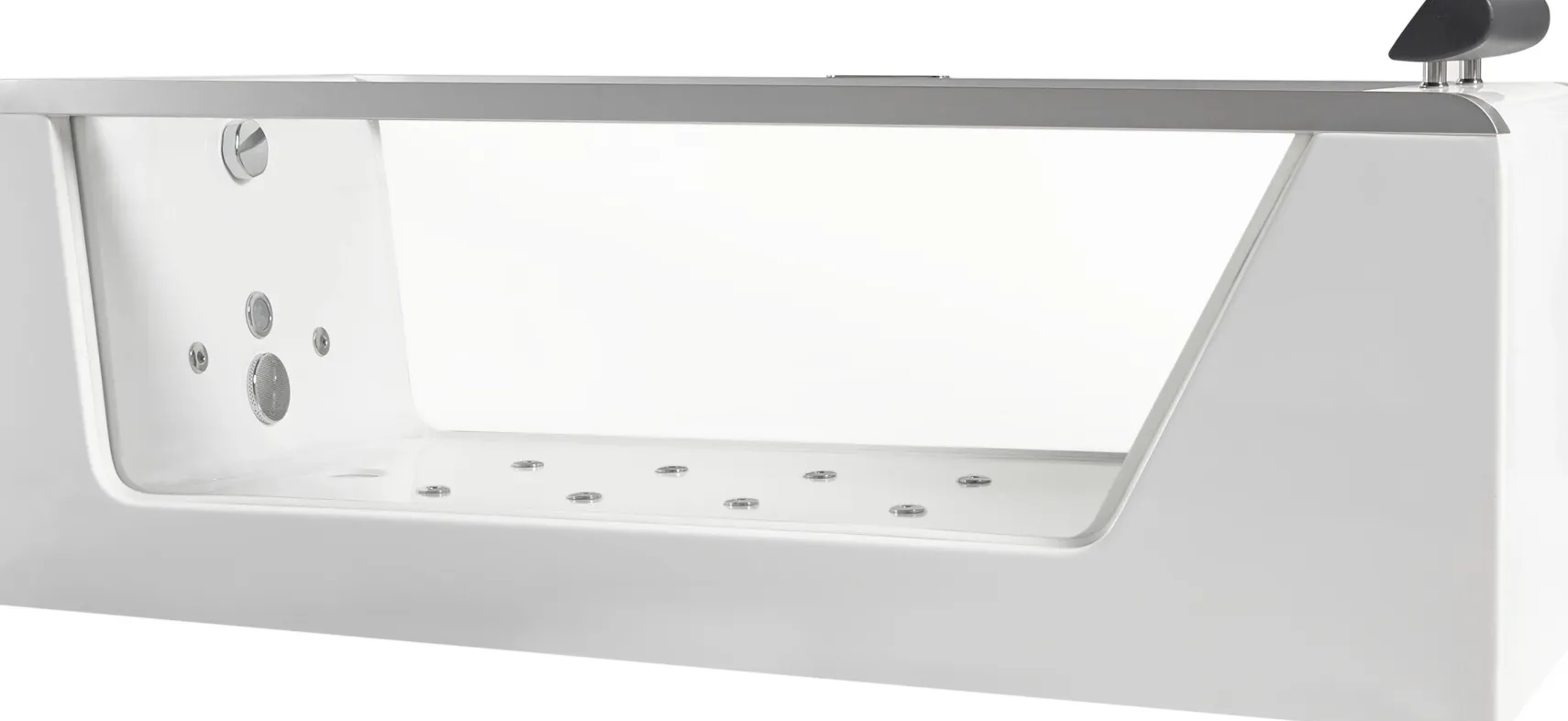Eago 71" Acrylic Free Standing Rectangle Bathtub, White, AM152ETL-6