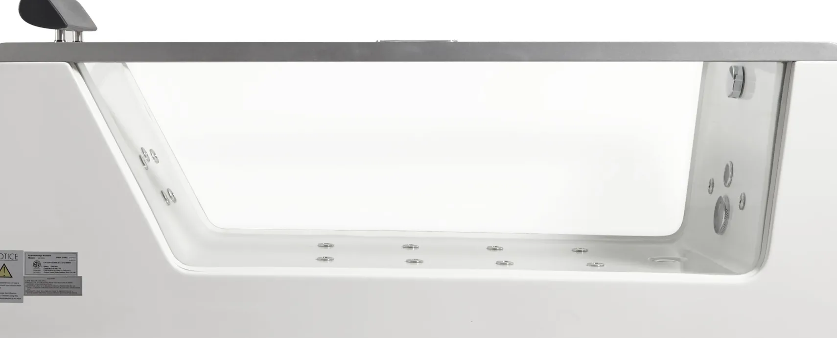 Eago 71" Acrylic Free Standing Rectangle Bathtub, White, AM152ETL-6