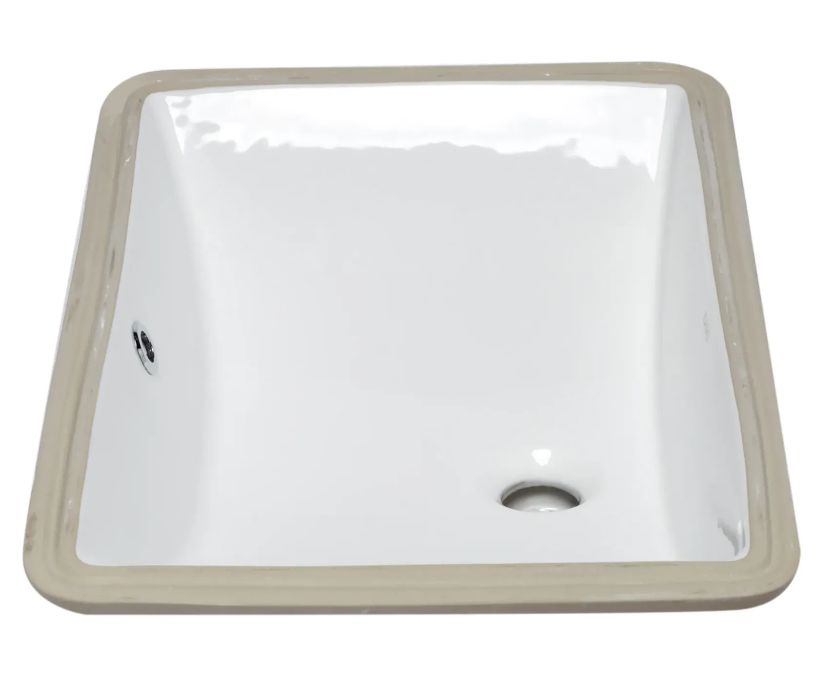 Eago 22" x 15" Rectangle Under Mount Porcelain Bathroom Sink, White, No Faucet Hole, BC227