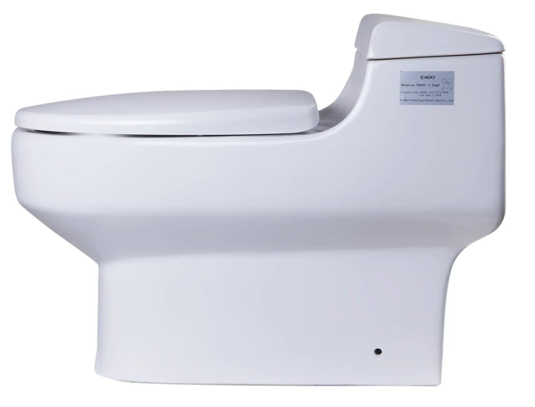 EAGO Plastic, White, R-352SEAT Replacement Soft Closing Toilet Seat for TB352