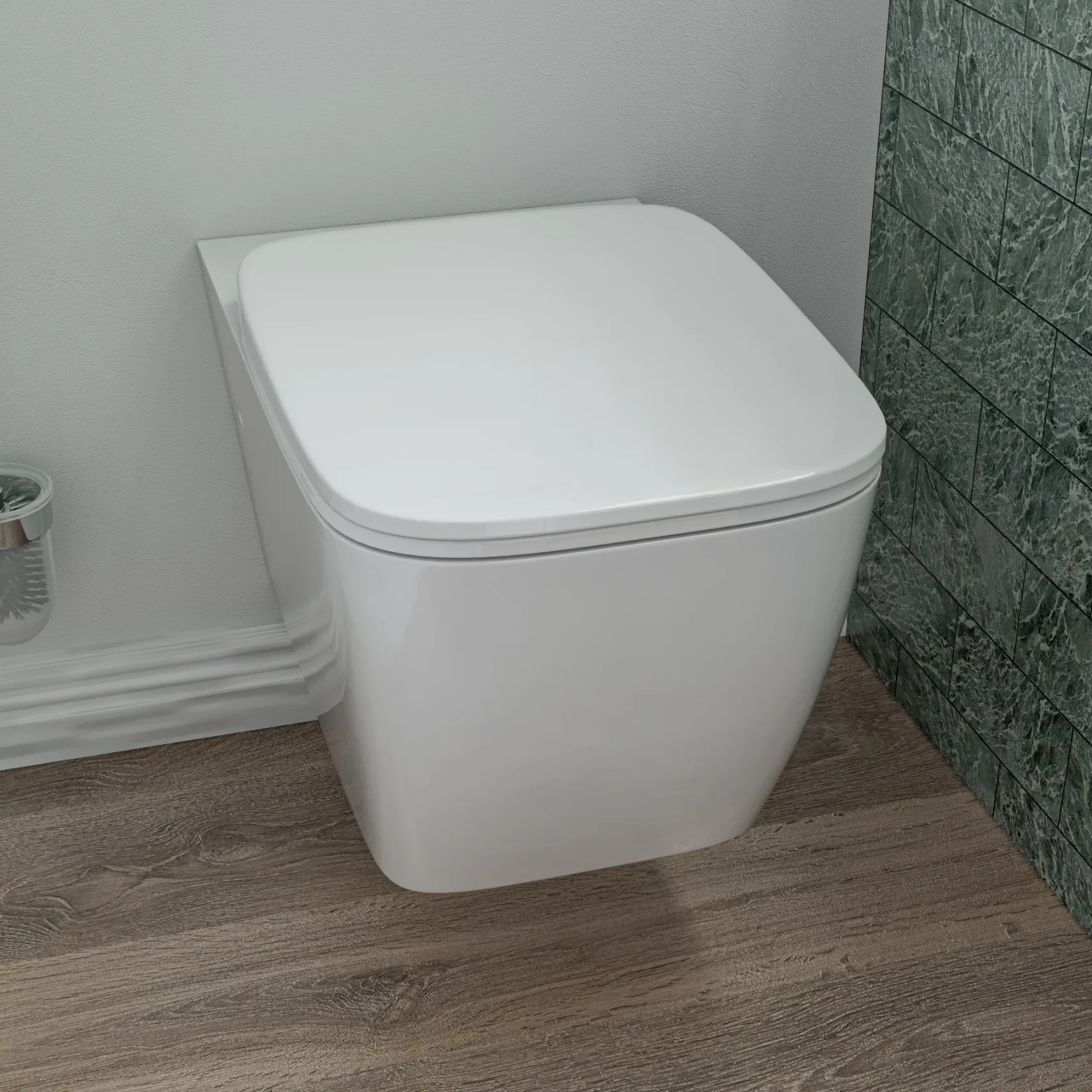 EAGO Porcelain, WD390 White Modern Ceramic Wall Mounted Toilet Bowl