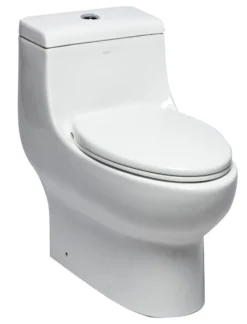 EAGO Porcelain, White, TB358 Dual Flush One Piece Elongated Ceramic Toilet