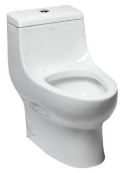 EAGO Porcelain, White, TB358 Dual Flush One Piece Elongated Ceramic Toilet