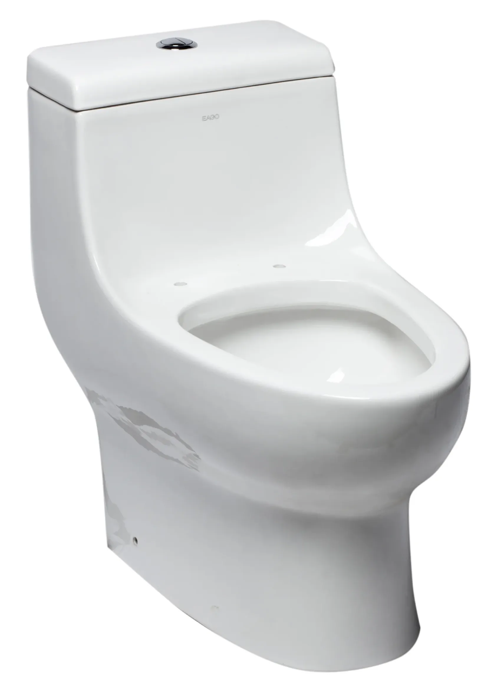 EAGO Porcelain, White, TB358 Dual Flush One Piece Elongated Ceramic Toilet