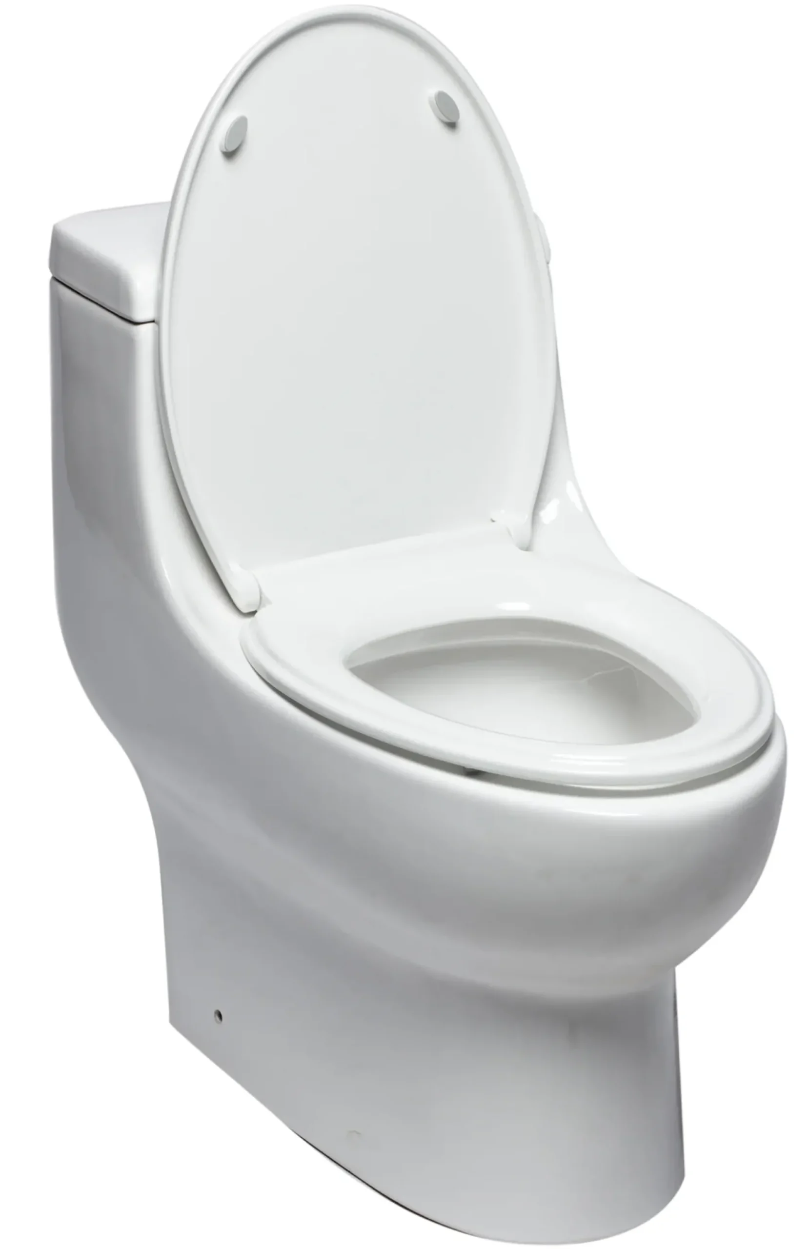 EAGO Porcelain, White, TB358 Dual Flush One Piece Elongated Ceramic Toilet