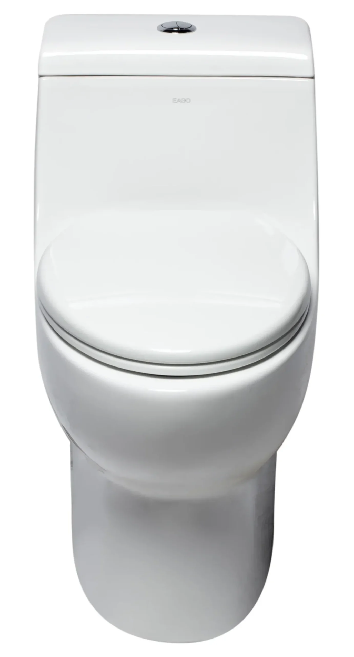 EAGO Porcelain, White, TB358 Dual Flush One Piece Elongated Ceramic Toilet